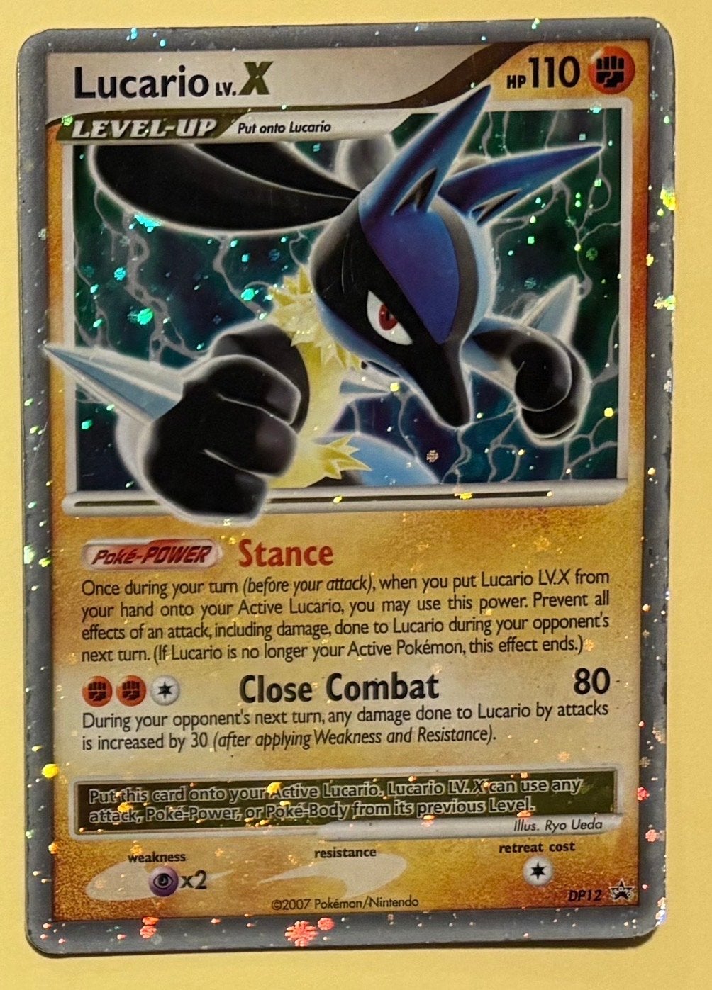 Pokémon Kaart Lucario DP12 Holo, Ophalen of Verzenden, Gebruikt, Losse kaart, Foil