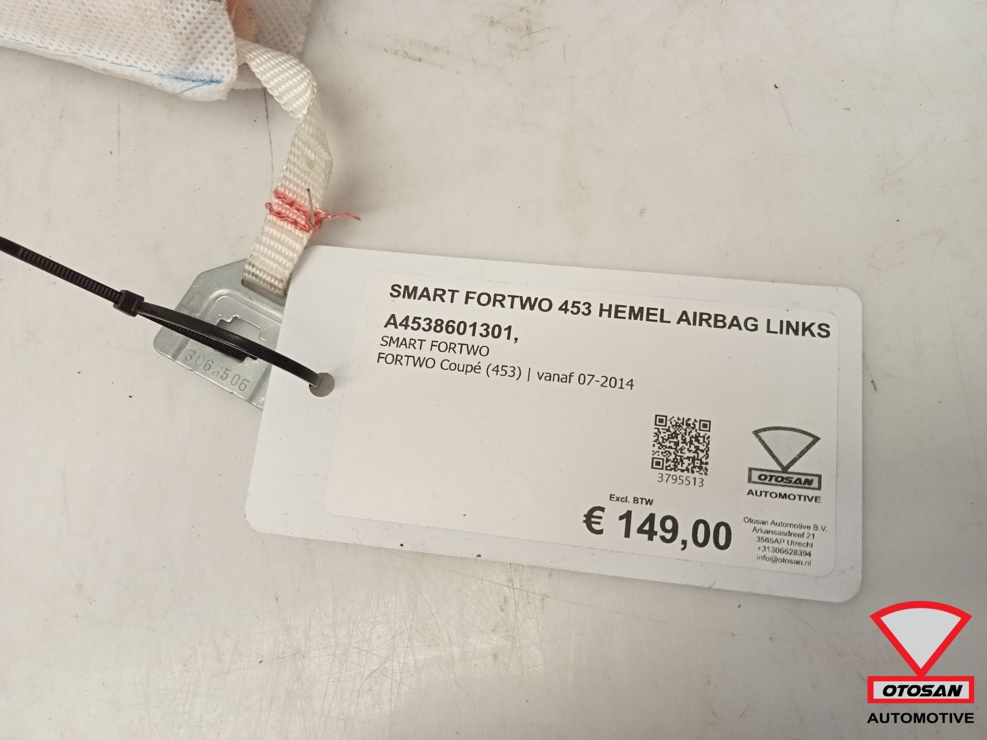 Smart Fortwo 453 2015+ Hemel Dak Airbag Links A4538601301, Gebruikt, Mercedes-Benz AG, Ophalen of Verzenden, Mercedesstrasse 120
70372  Stuttgart, DE