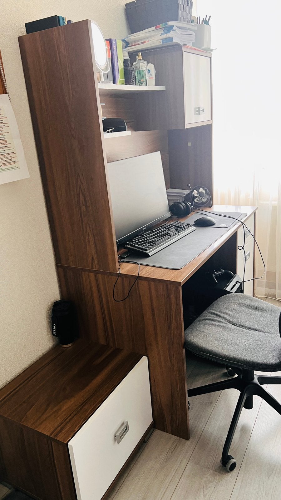Titel: Complete tienerkamer – bed, kledingkast en bureau, Ophalen, Zo goed als nieuw, Eenpersoons