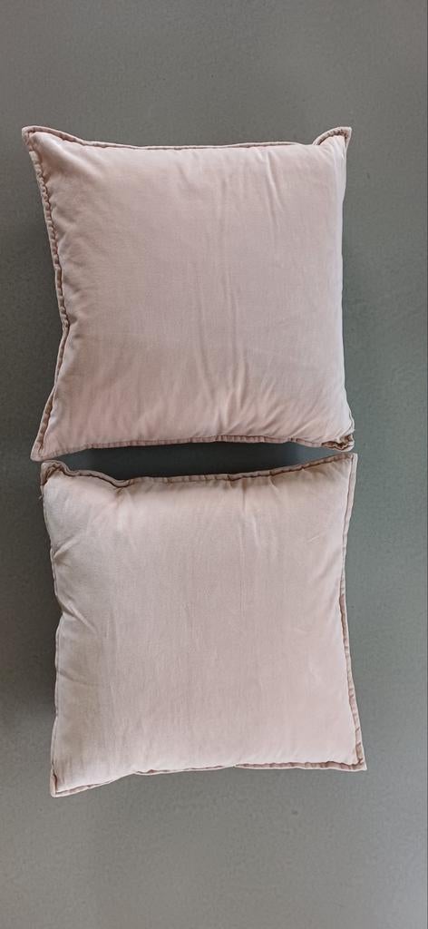 2 Kussens, ML Fabrics, oud roze, Ophalen of Verzenden, Zo goed als nieuw, Roze, Vierkant
