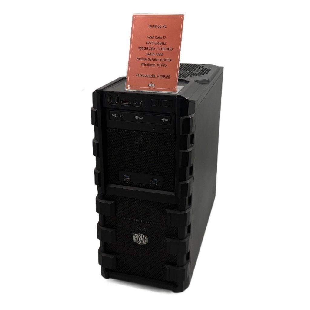 Gaming PC | i7-4770 256GB SSD + 1TB HDD 16GB RAM GTX 960, Computers en Software, Desktop Pc's, Ophalen, Dordrecht@usedproducts.nl