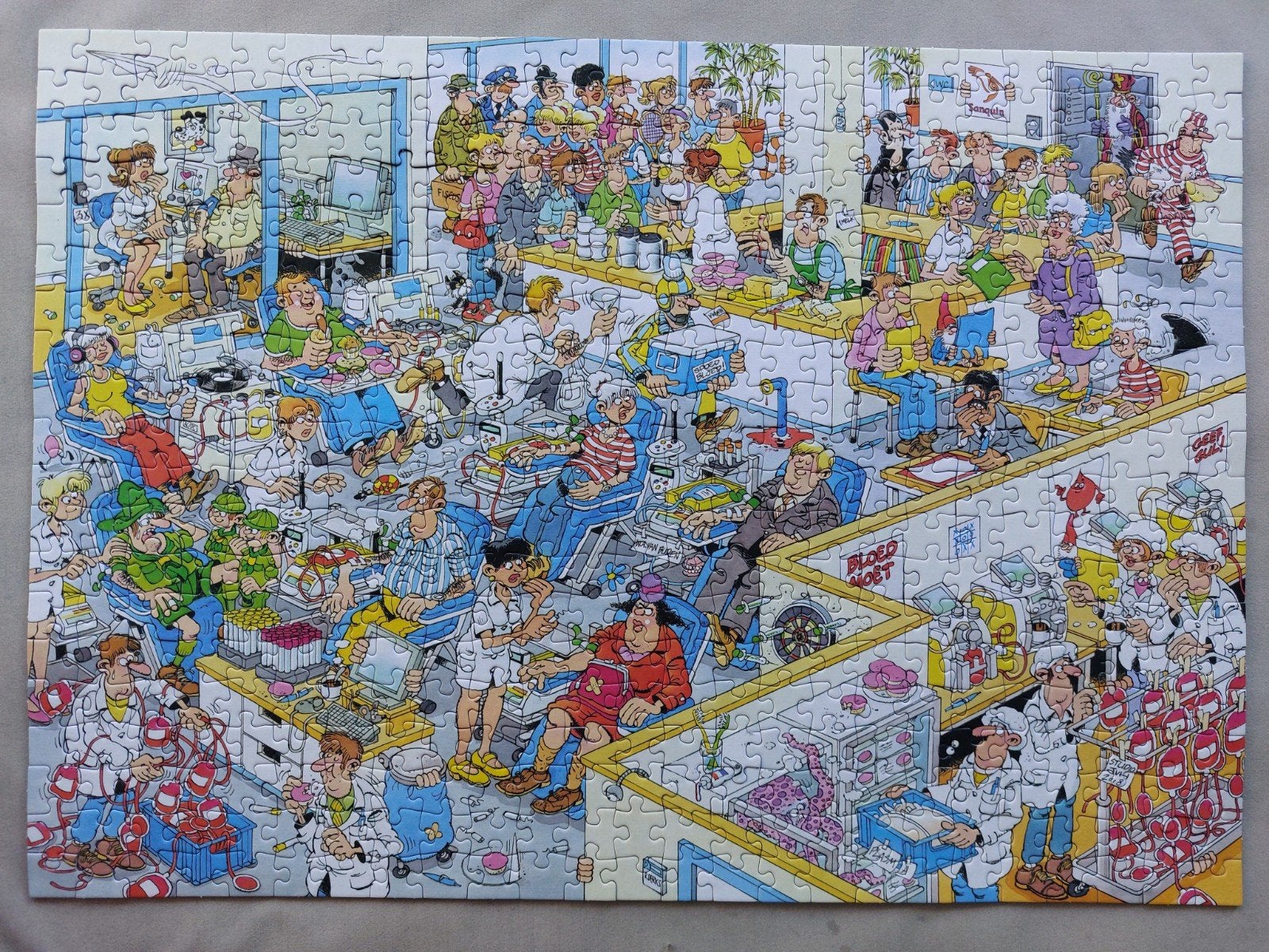 Jan van Haasteren puzzel, 500st, Sanquin bloedbank, Ophalen of Verzenden, 500 t/m 1500 stukjes, Gebruikt, Legpuzzel