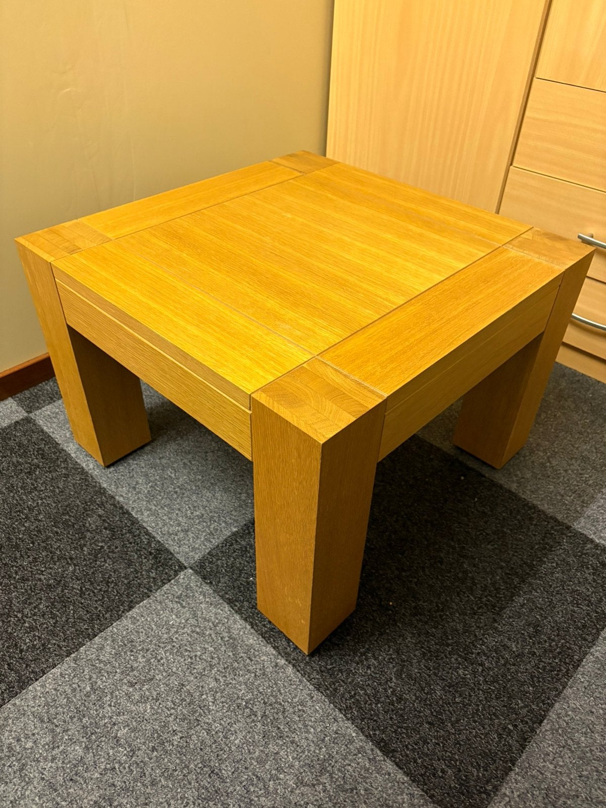Blank eiken vierkante salontafels, Ophalen, 50 tot 100 cm, 50 tot 100 cm, Zo goed als nieuw