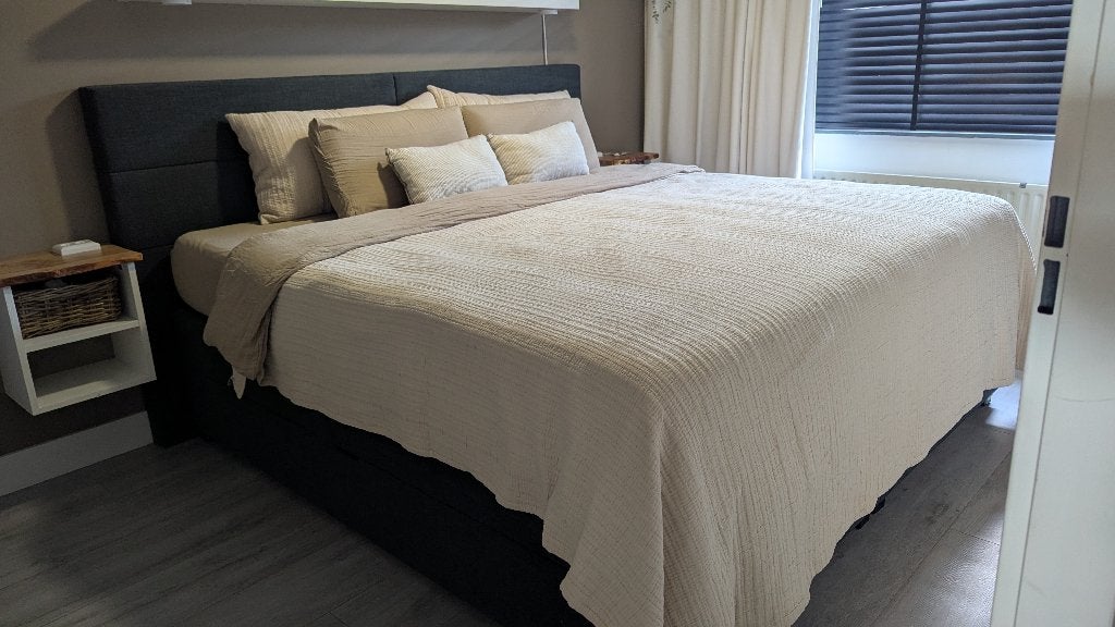Boxspring bed- 200x200- ontzettend veel opbergruimte!, Ophalen, Tweepersoons, Overige maten, 200 cm