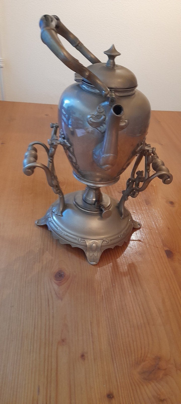 Antieke ketel met komfoor - Britannia Metaal, Ophalen of Verzenden