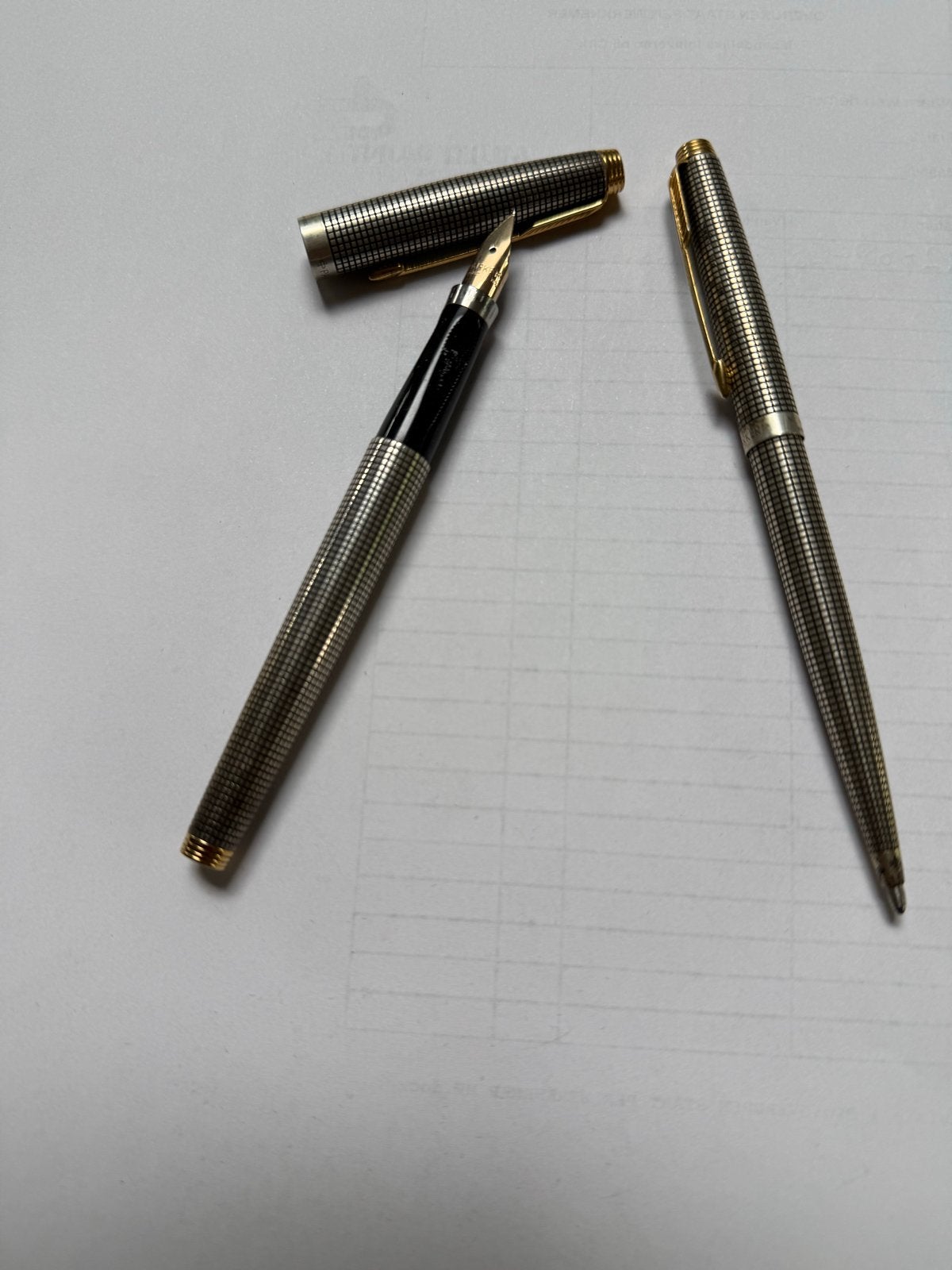 Parker Vulpen en Balpen Set - Sterling Cap & Barrel, Ophalen of Verzenden, Gebruikt, Pennenset, Parker