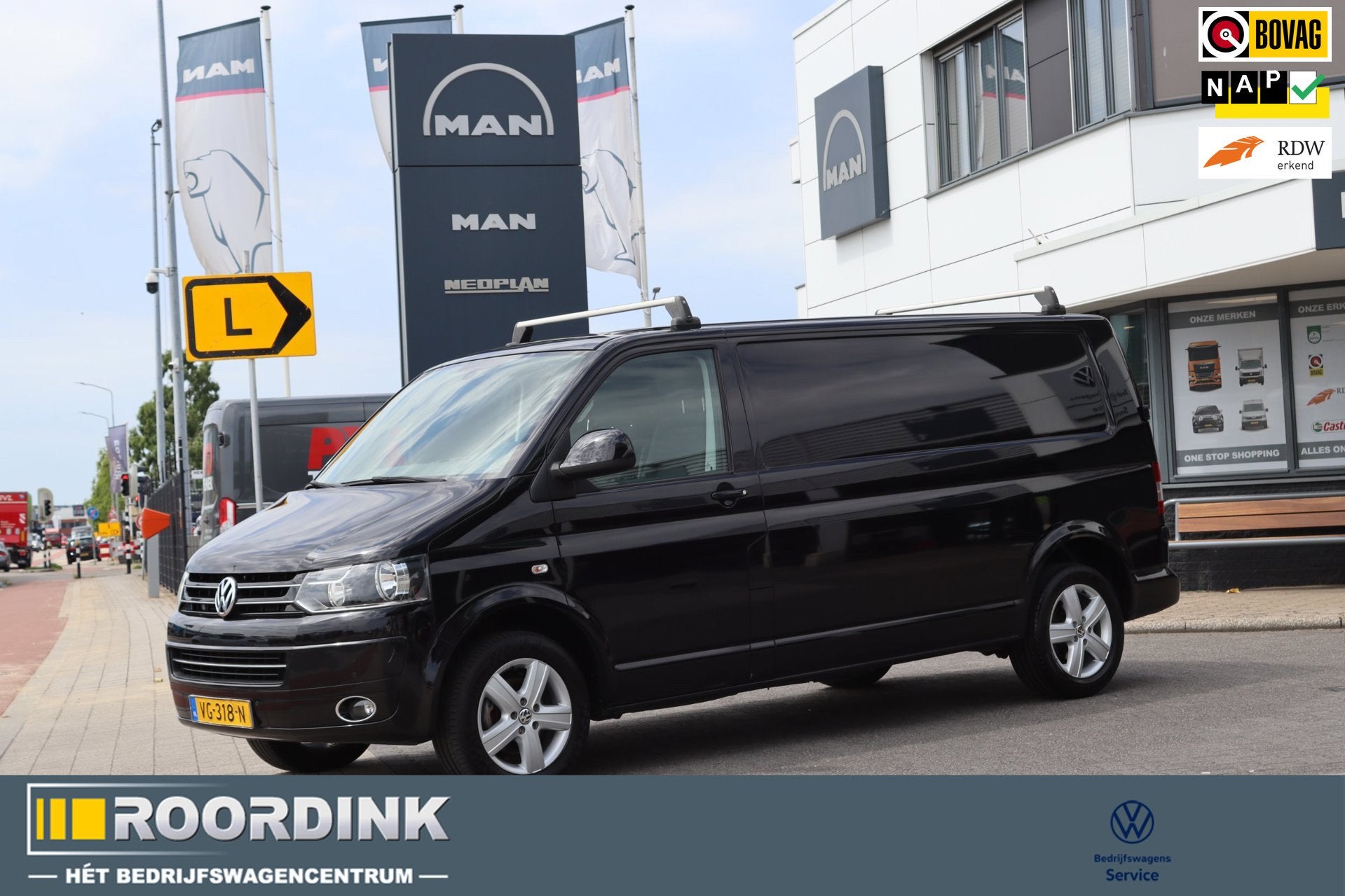 Volkswagen Transporter 140 pk, 17"LMV, bumpers in kleur, tre, Euro 5, Stof, Gebruikt, Zwart