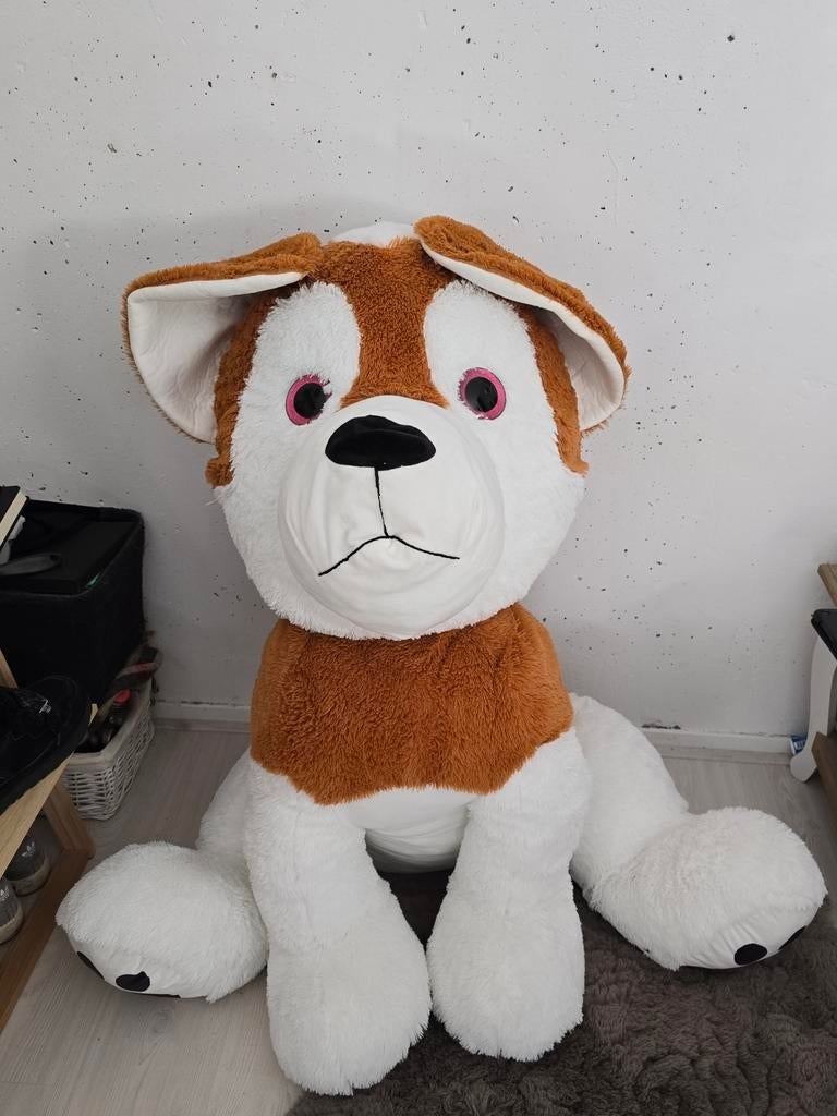 Grote knuffelhond in goede staat, Ophalen, Hond, Zo goed als nieuw, Bruin