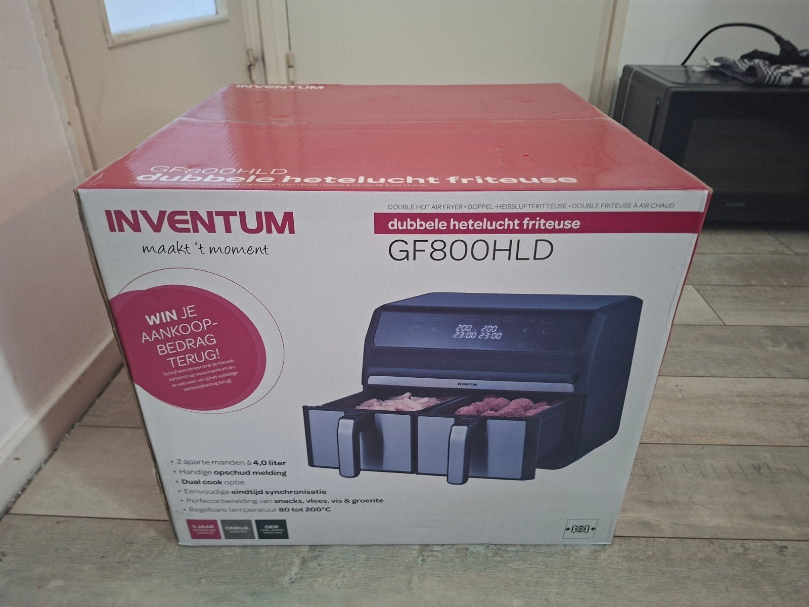 Inventum Dubbele Hetelucht Friteuse - Nieuw in doos, Ophalen, Nieuw, Airfryer, 1500 gram of meer