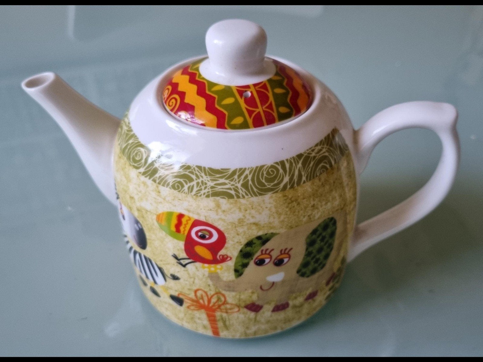 Cha Cult Theepot - Vrolijk Design met Dieren, Theepot/fluitketel, Ophalen of Verzenden, Zo goed als nieuw, Steen/keramiek
