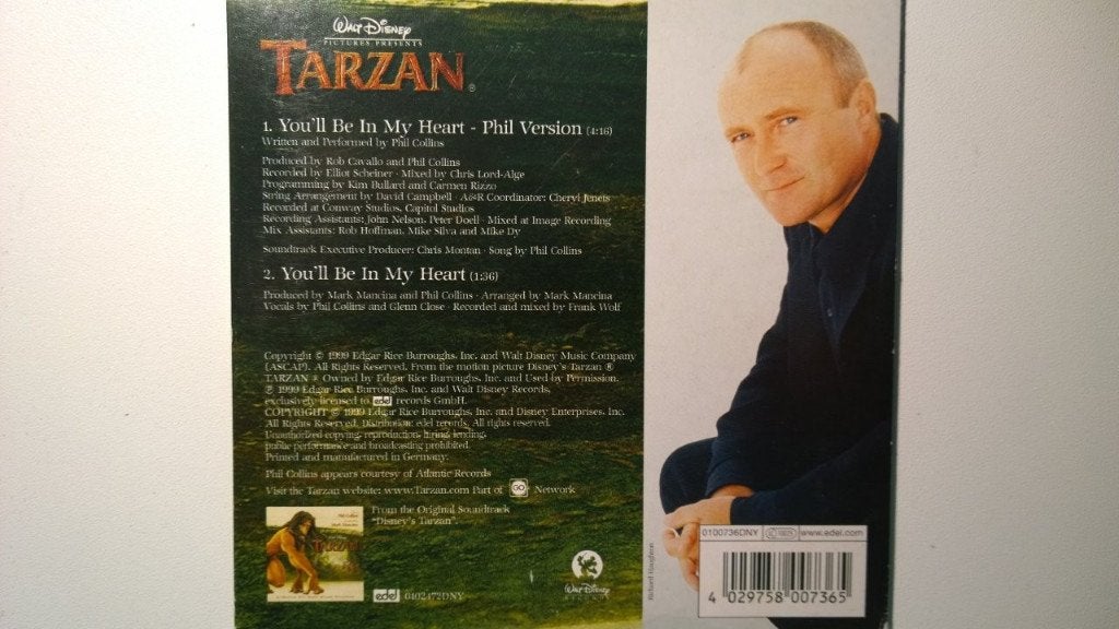 Phil Collins - You'll Be In My Heart, 1 single, Ophalen of Verzenden, Zo goed als nieuw, Pop