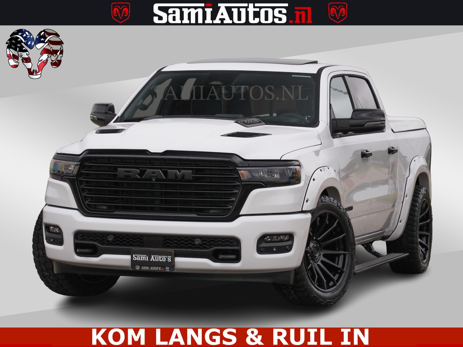 Dodge Ram HUD | 420PK | LUCHTVERING | PANO | PASSAGIERSSCHER, Auto's, Dodge, Automaat, Met garantie (alle), Wit, Leder