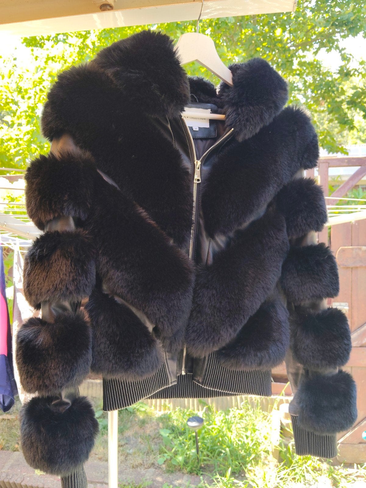 zwart fake fur jasje M, Ophalen of Verzenden, Zo goed als nieuw, Zwart