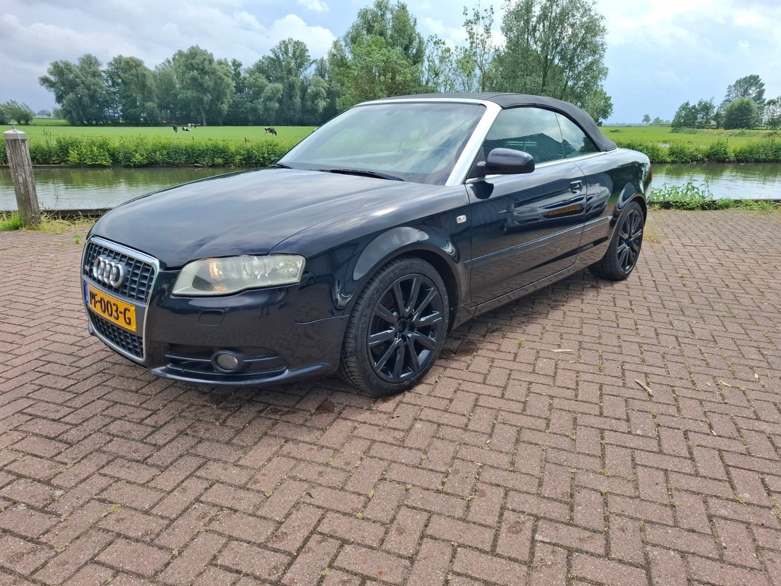 Audi A4 Cabrio 2.0TFSI Autmaat DAK WERKT NIET, Auto diversen, Schadeauto's, Ophalen, Zwart, Benzine