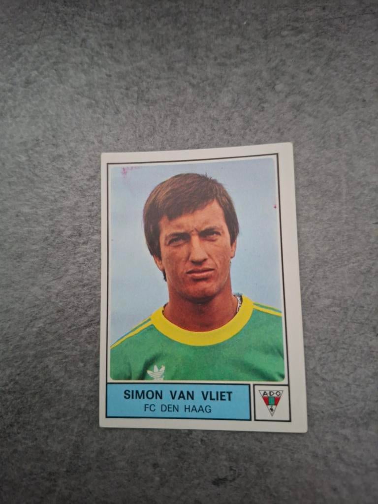 Panini sticker Voetbal 78. Simon van Vliet FC den Haag., Verzenden, Zo goed als nieuw, Sticker