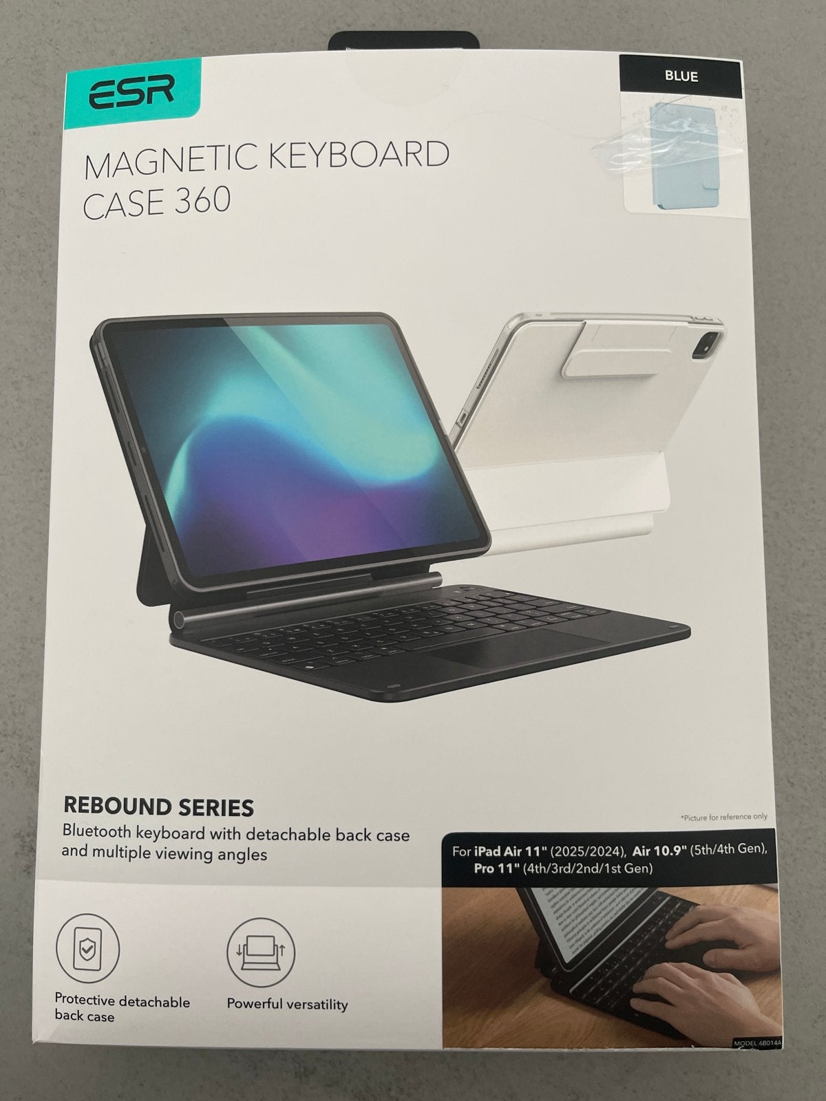 ESR Magnetisch Toetsenbord Hoes 360 voor iPad Air/Pro 11 inc, Blauw, Apple iPad Air, 11 inch, Nieuw