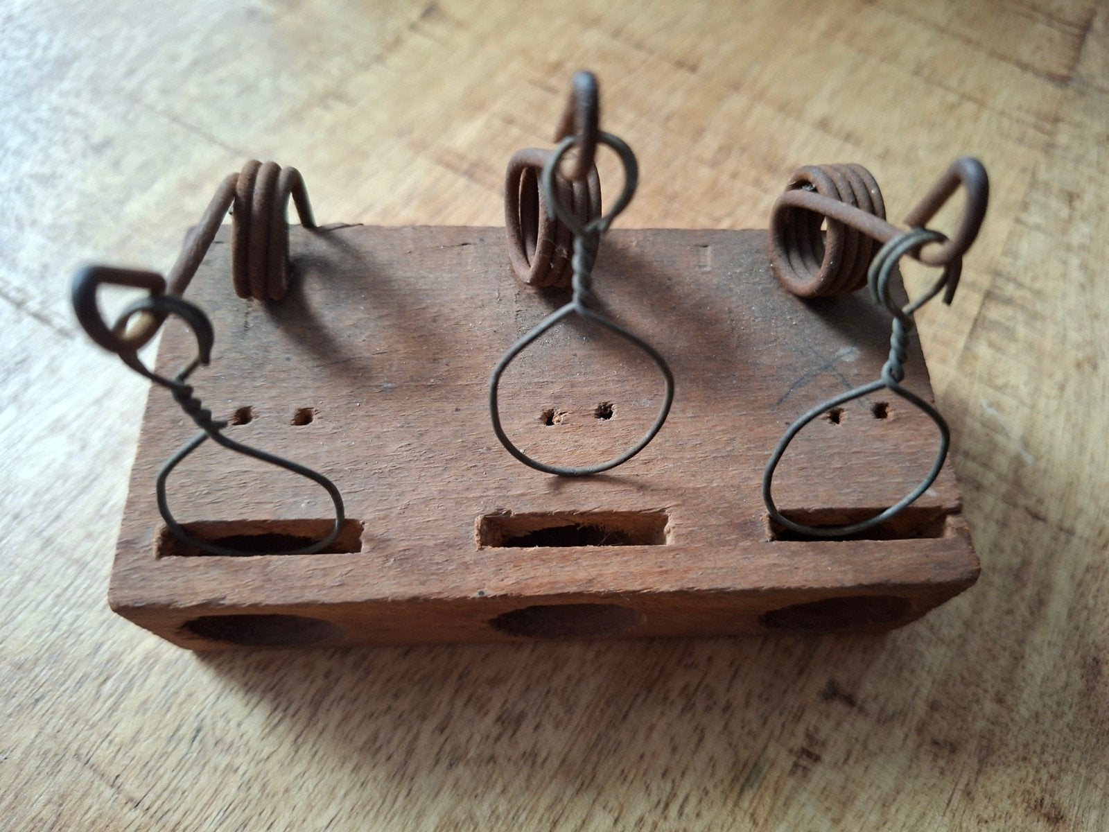 Vintage houten muizenval met drie vallen, Ophalen of Verzenden
