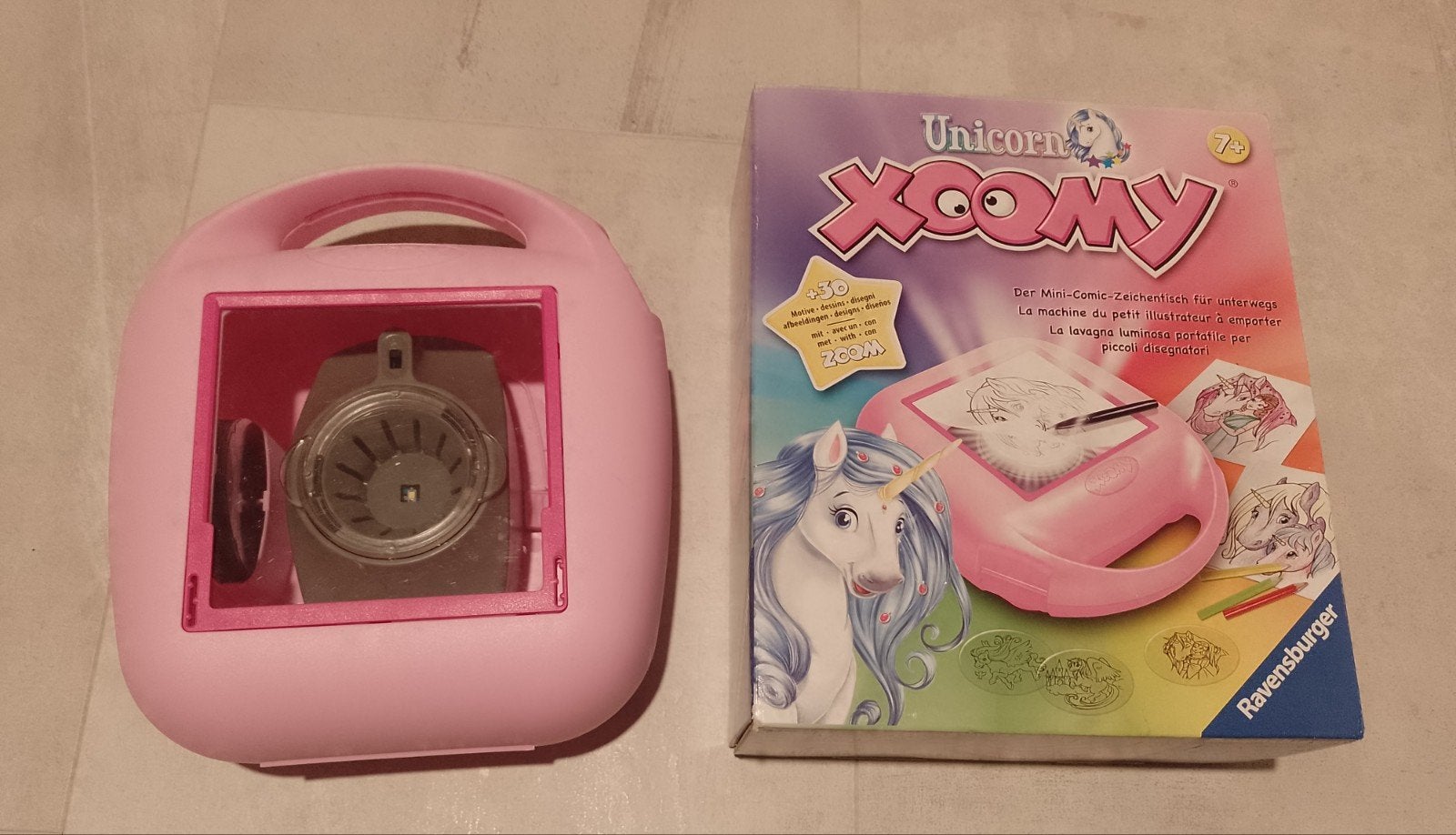 Xoomy unicorn tekenmachine, Ophalen of Verzenden, Gebruikt, Knutselen, Met licht