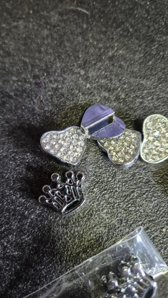 Schuifbedel strass hart, kroon enz lederbewerking, Ophalen of Verzenden