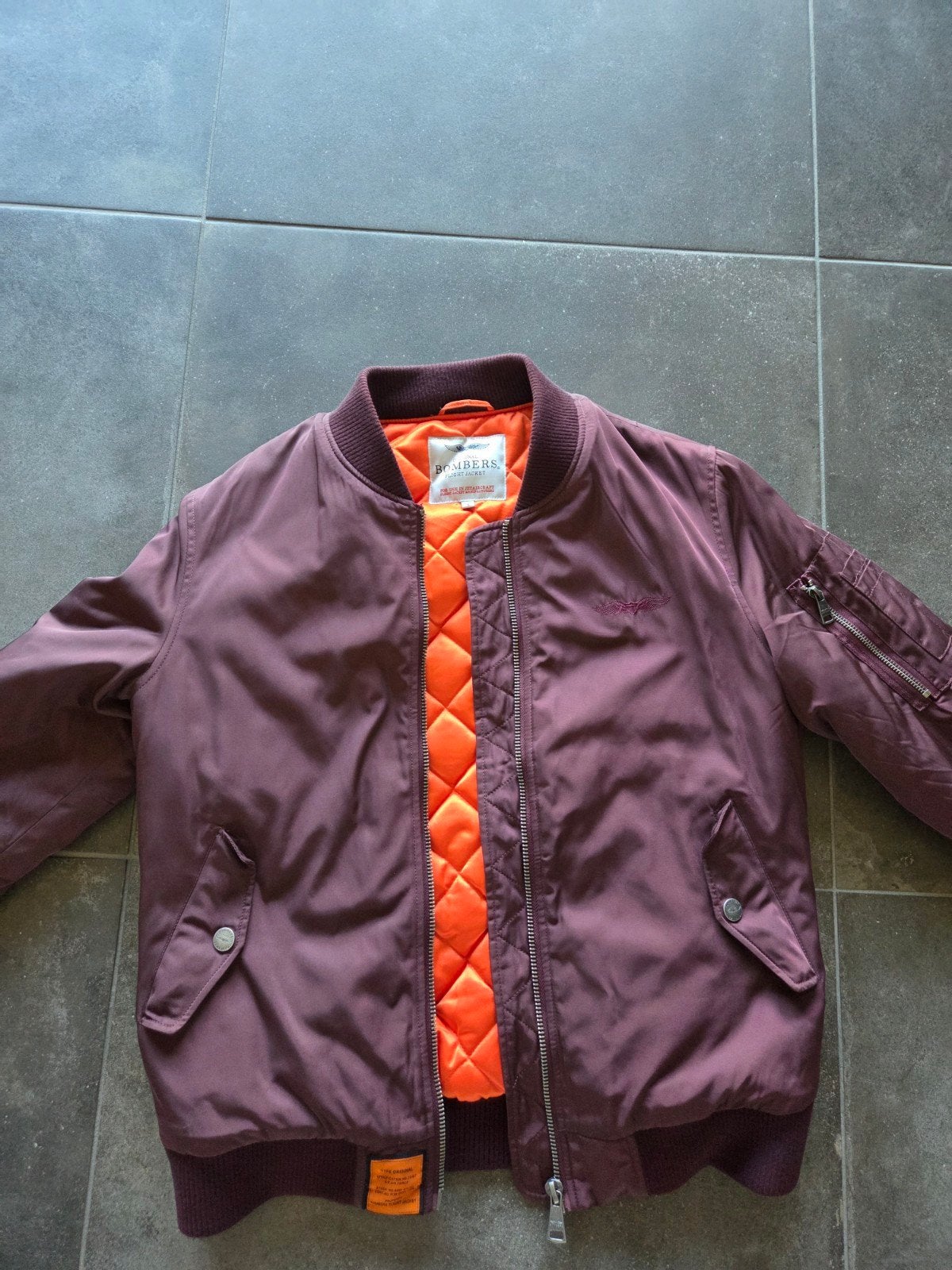 Bombers Flight Jacket Maat L - Zo goed als nieuw, Kleding | Heren, Maat 52/54 (L), Paars, Ophalen of Verzenden, Zo goed als nieuw