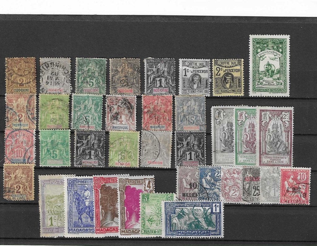 Postzegels Frans colonie Alexandrie, indo chine enz.enz., Ophalen of Verzenden, Overige landen, Gestempeld
