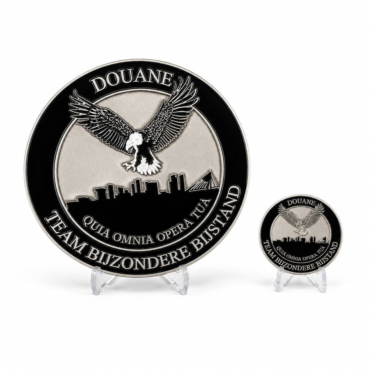 Douane Challenge Coin en Metalen Plaquette, Ophalen of Verzenden, Landmacht, Embleem of Badge
