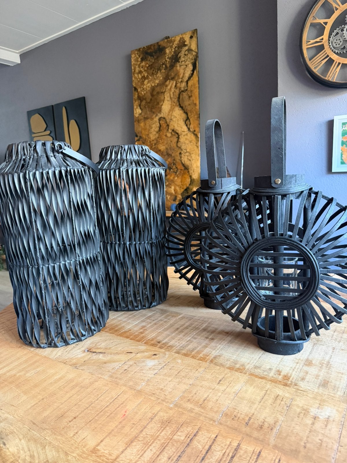 Windlichten 2x2, Ophalen, Windlicht, Zwart, Zo goed als nieuw