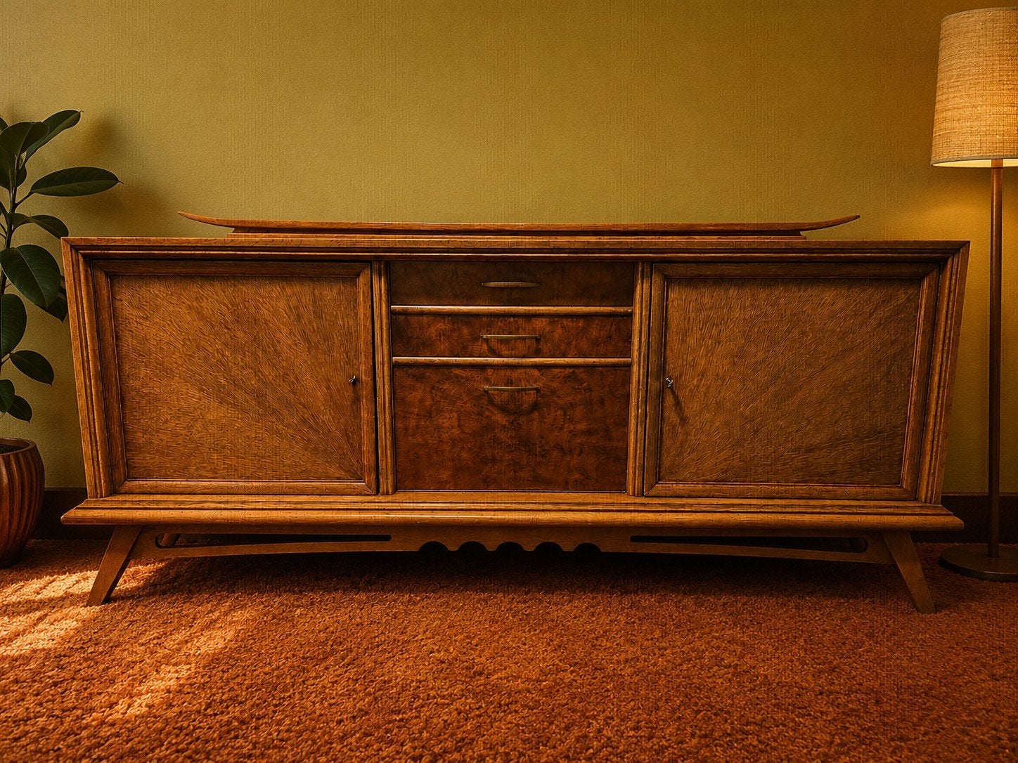 Vintage Roskam dressoir | 210 cm | Jaren '60, Ophalen of Verzenden
