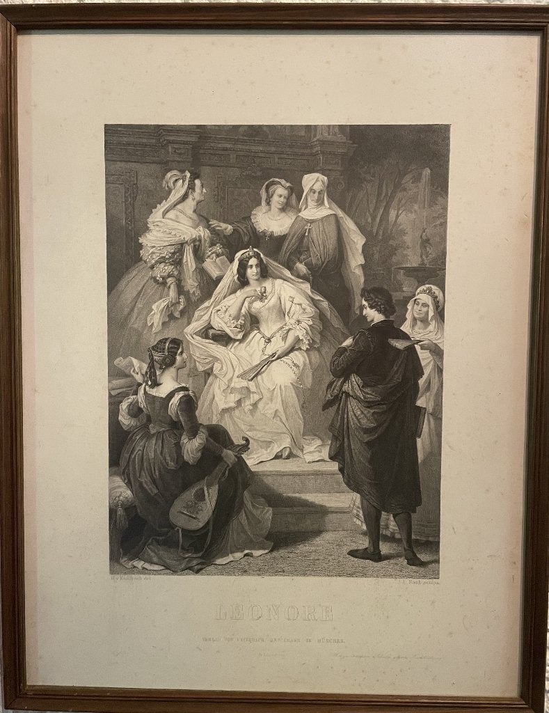 reproductiegrafieken Wilhelm von Kaulbach 2de helf 19 eeuw, Ophalen of Verzenden, Print, Print/reproductie, Ingelijst