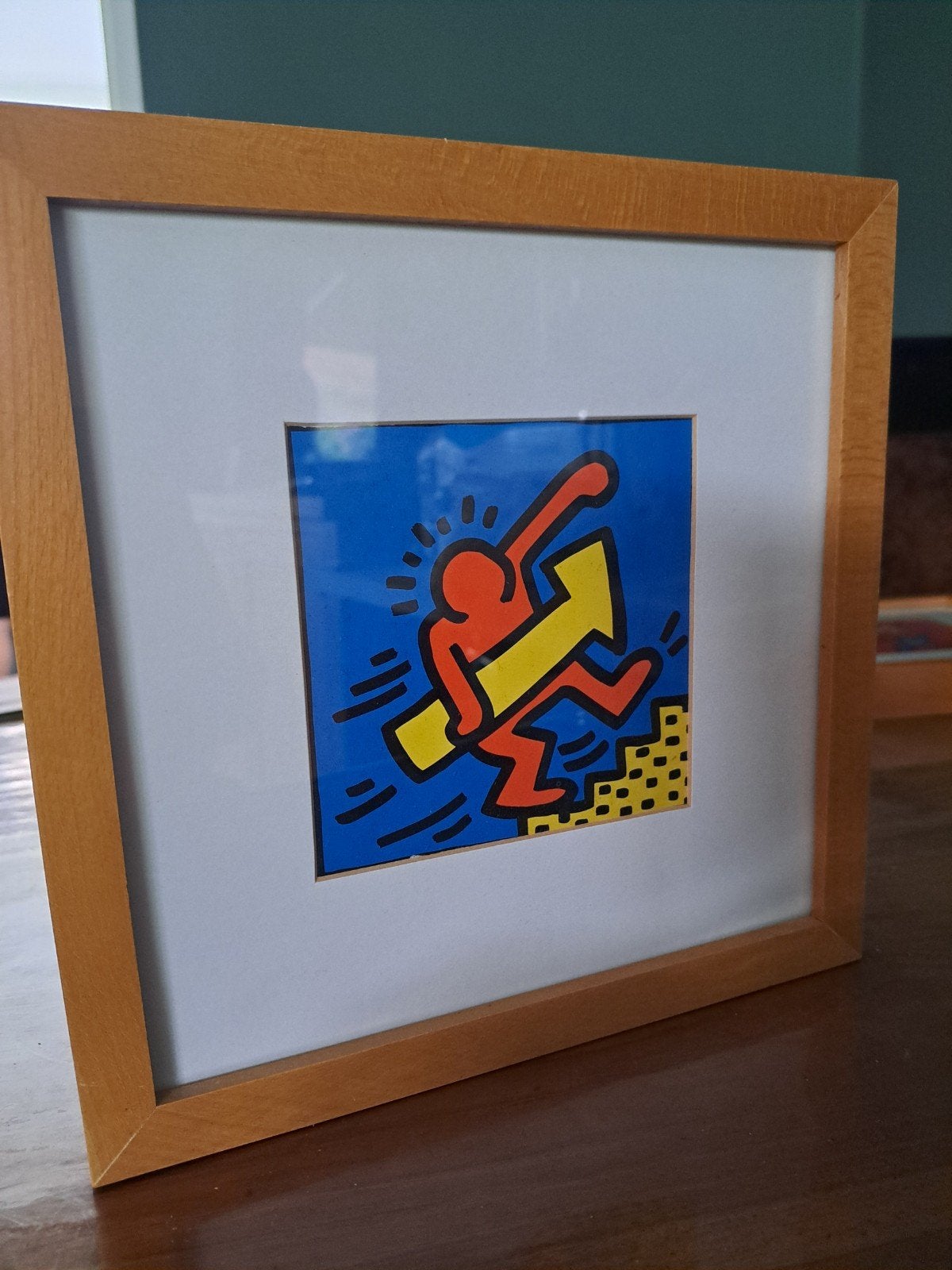 IKEA RIBBA Lijst met Keith Haring Pop Art Prints (4 stuks), Bruin, Gebruikt, 25 cm, 25 cm