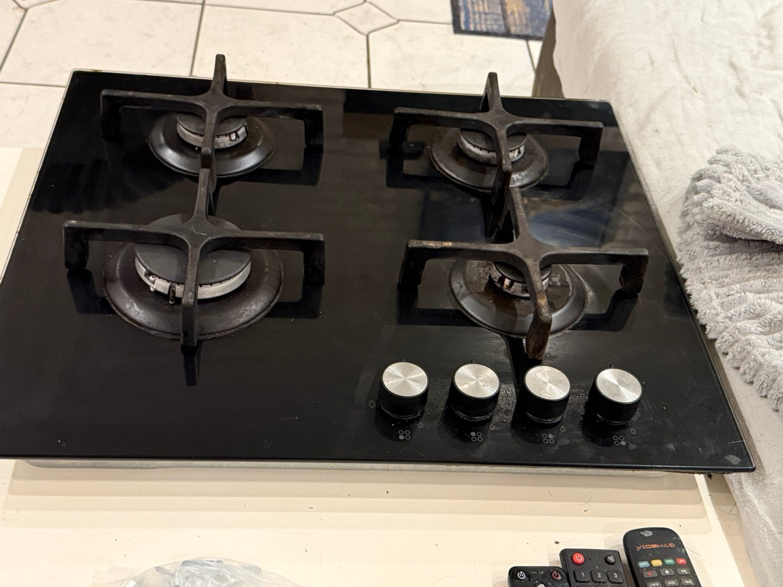 Te koop 4 pits gaskookplaat inbouw, Witgoed en Apparatuur, Kookplaten, Ophalen, Gebruikt, 4 kookzones, Inbouw
