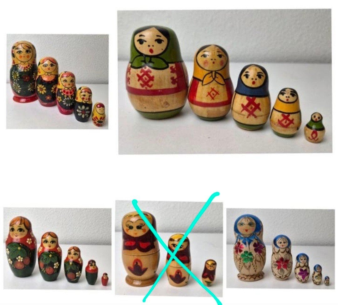 4x vintage Matroesjka nestpoppen, Ophalen of Verzenden, Gebruikt