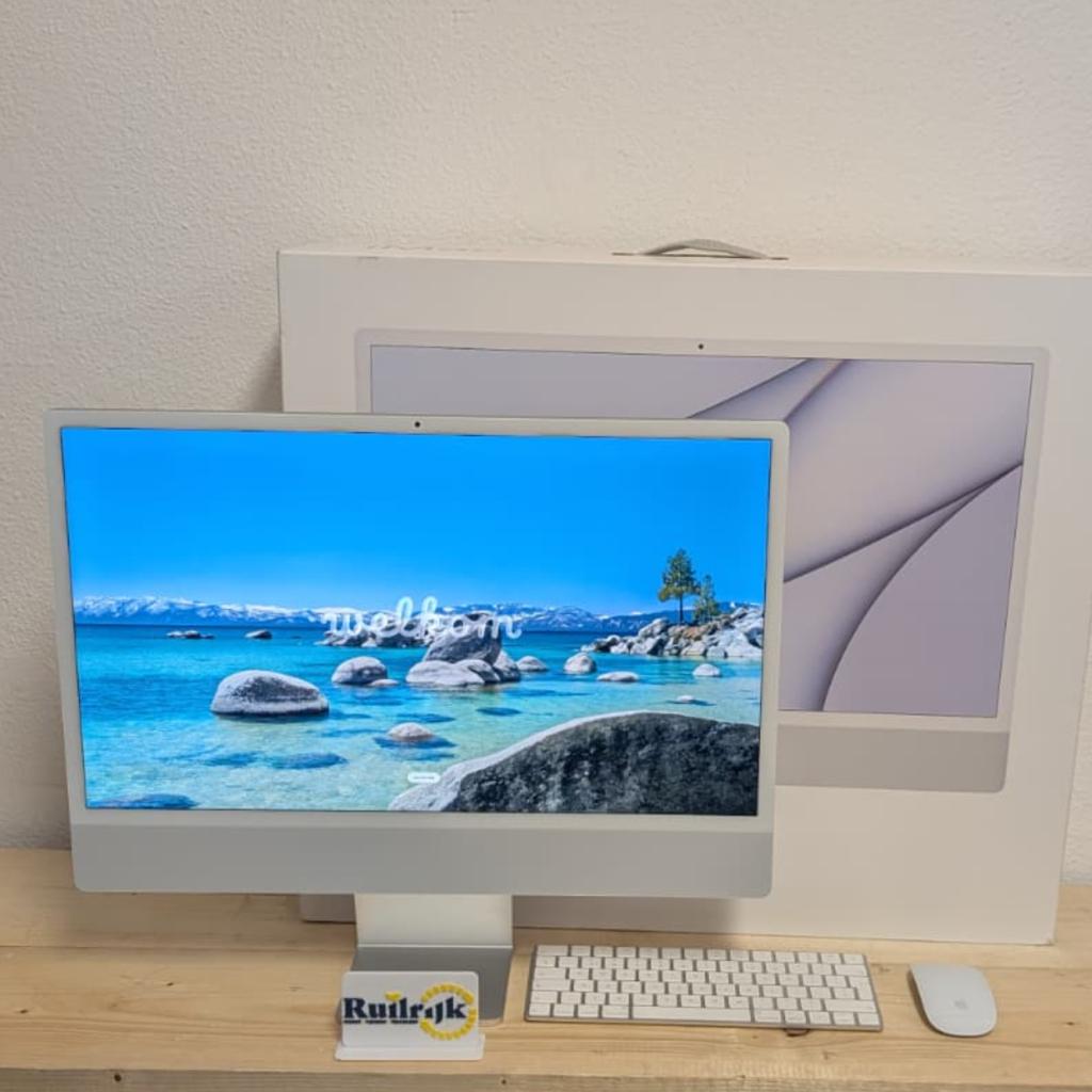 Apple iMac 2021 m1 8Gb 256Gb SSD Zilver - Computer - ZGAN, Computers en Software, Apple Desktops, Zo goed als nieuw