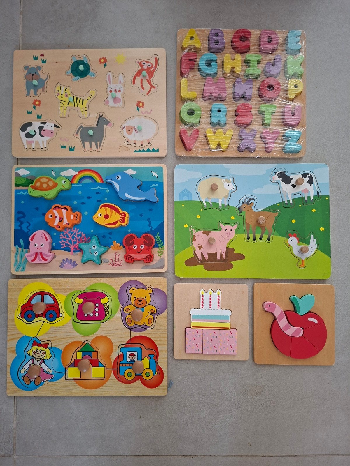 7 houten puzzels, Ophalen, Minder dan 10 stukjes, 6 maanden tot 2 jaar