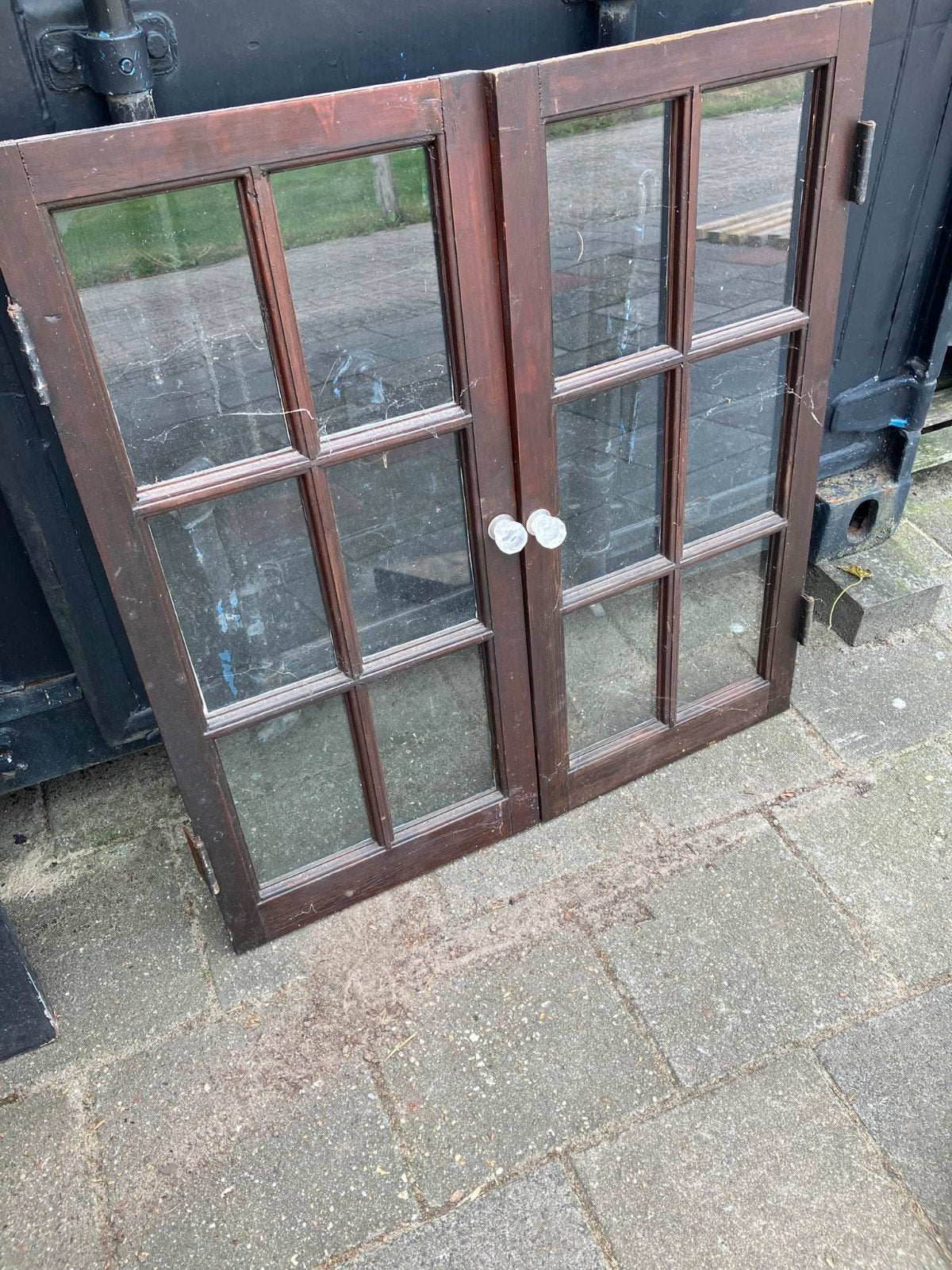 antieke deuren van inbouwkast met glas, Ophalen, Gebruikt, Minder dan 80 cm, Binnendeur