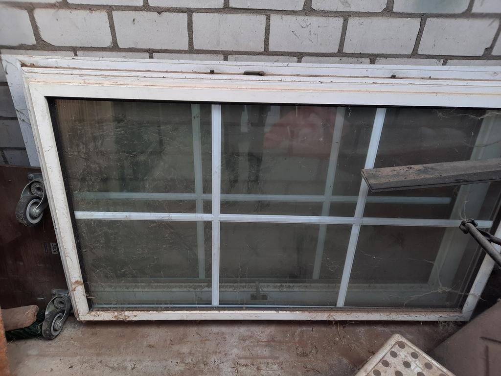 2x Kunststof Knipping kantel/kiep raam, zonder het kozijn, Kunststof, Gebruikt, Raamkozijn, Inclusief glas