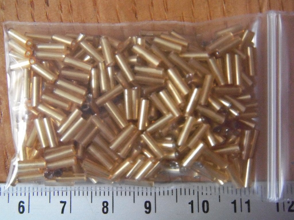 10 gram rocaille staafjes goud, Ophalen of Verzenden, Nieuw, Kraal