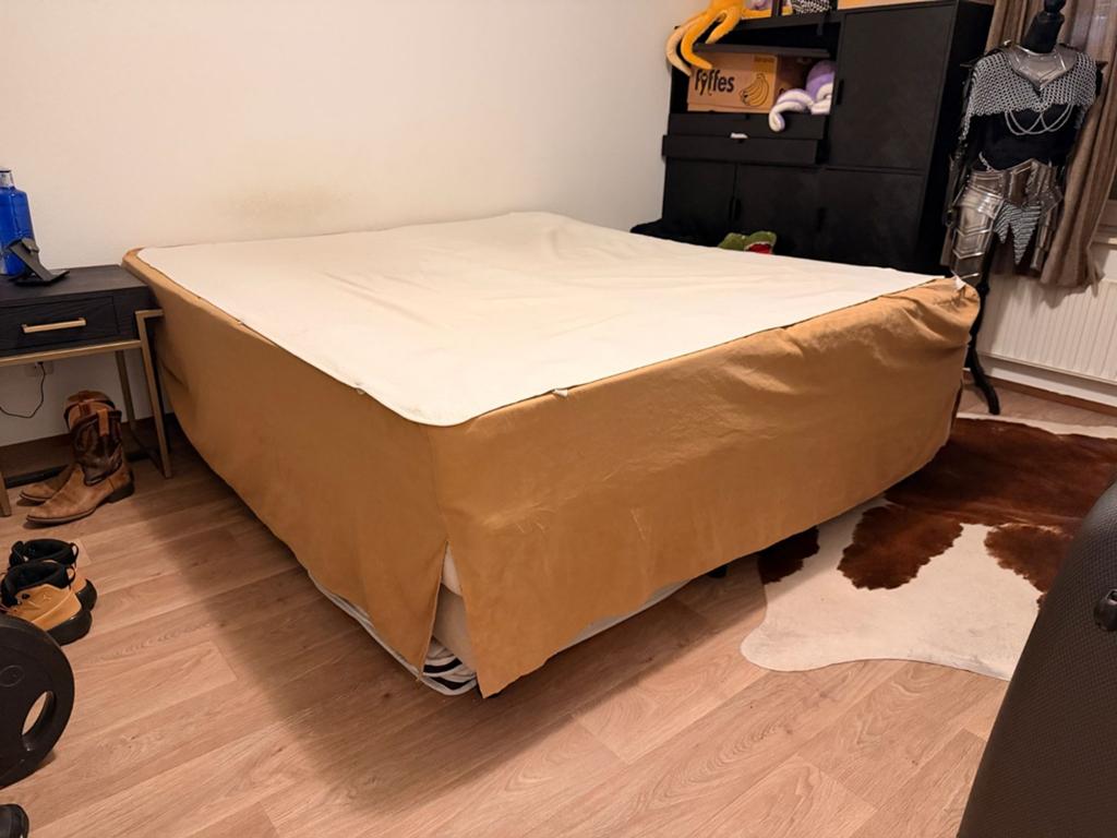 Gratis af te halen, Prima twee persoons bed zonder topper, Ophalen, Gebruikt, Tweepersoons, 180 cm