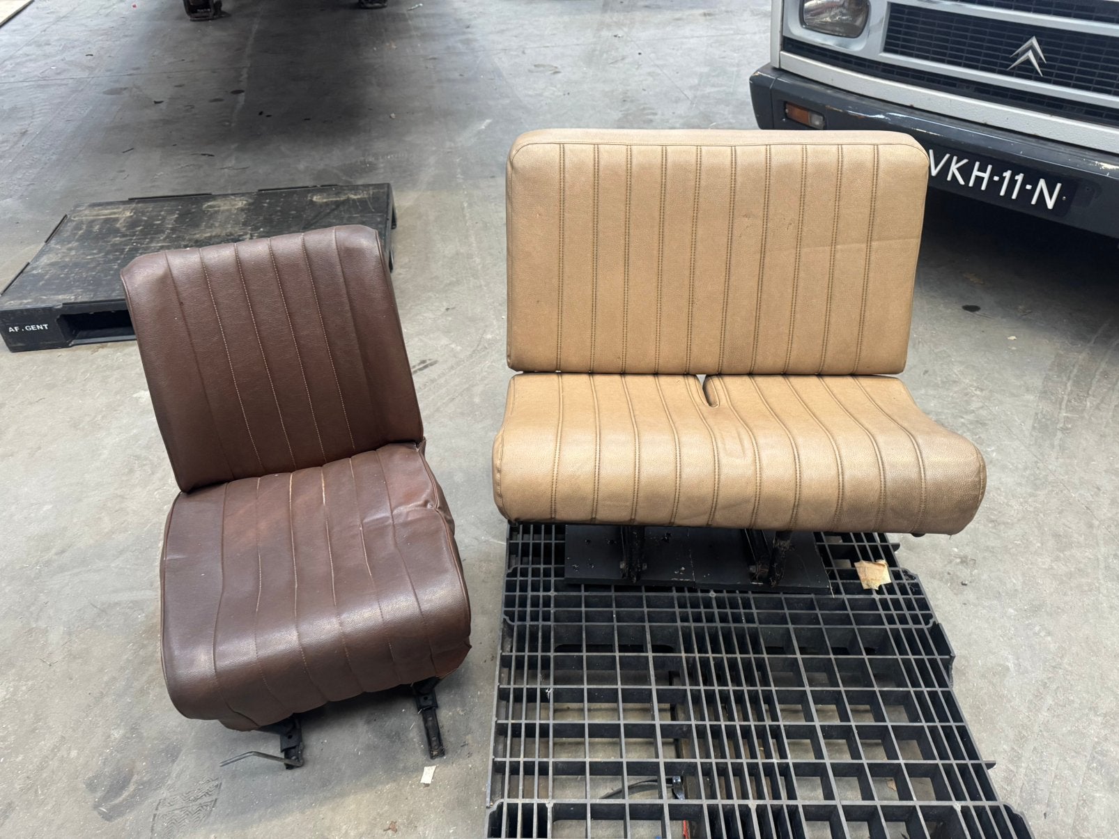 Stoel + bank Citroen C35 of Fiat 242, Ophalen, Tweepersoons, 75 tot 100 cm, Zo goed als nieuw