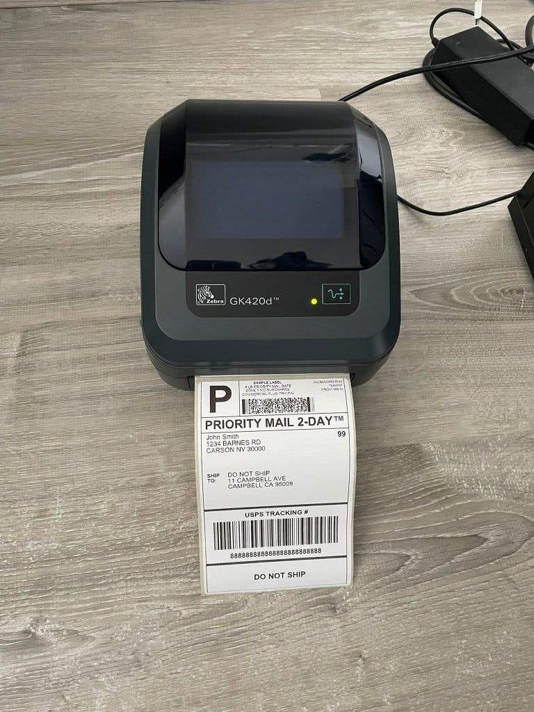 Zebra GK420d Thermische Labelprinter + 2x A6 Rollen, Verzenden, Zo goed als nieuw, Etiket, Zebra