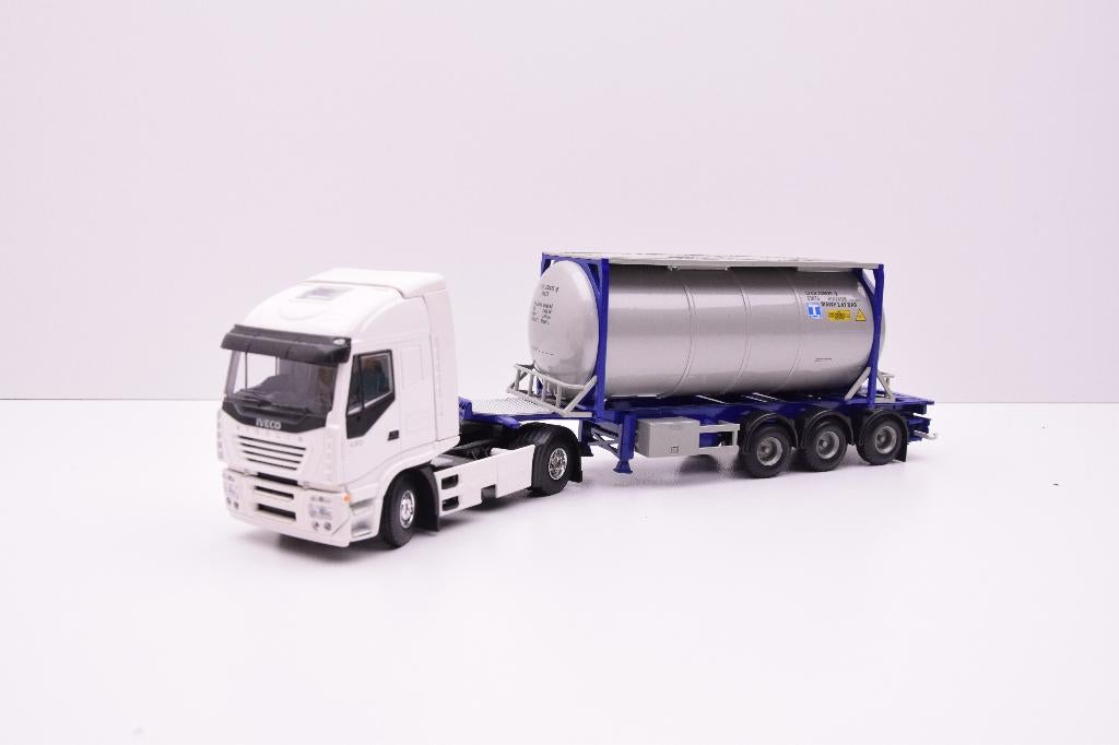 Iveco Stralis met swap container oplegger    '' Lion Car '', Ophalen of Verzenden, Zo goed als nieuw, Bus of Vrachtwagen, Lion Toys