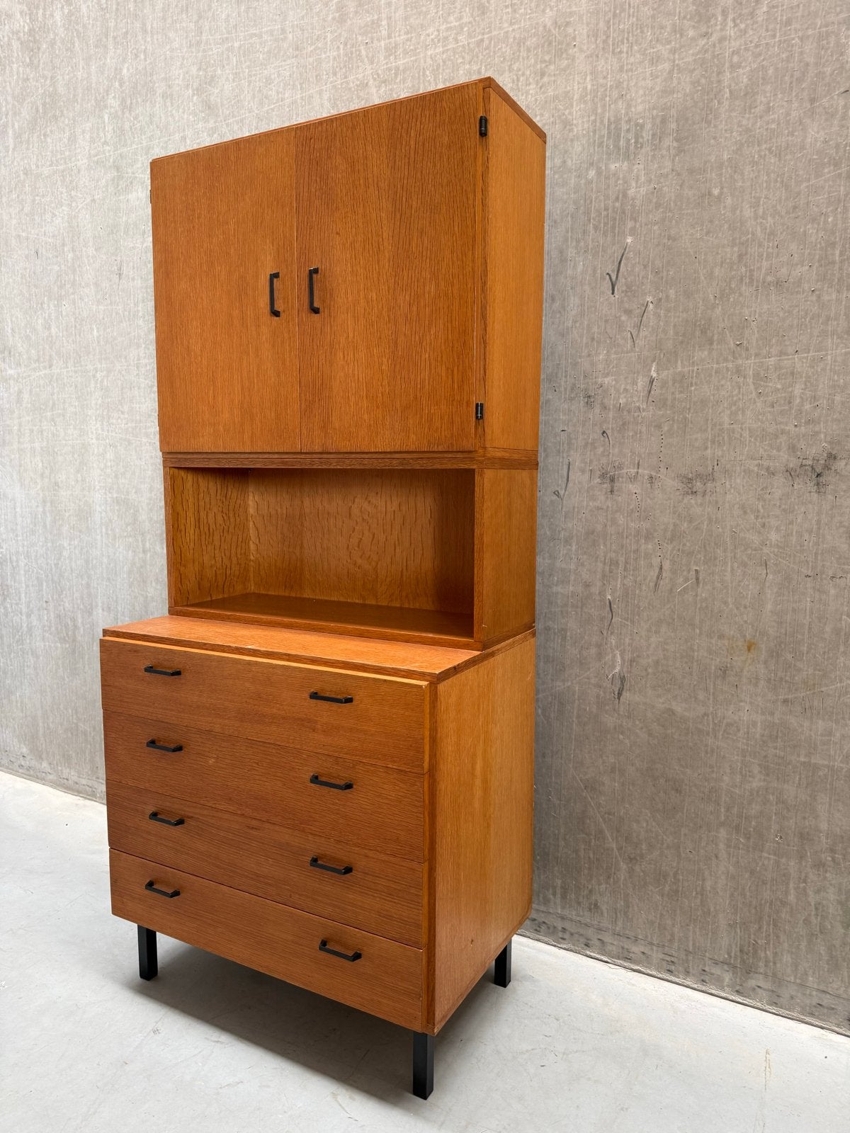 2 Simpla Lux Vintage Wandkasten - Secretaire/Barkast Optie, Ophalen, Gebruikt, X, 150 tot 200 cm