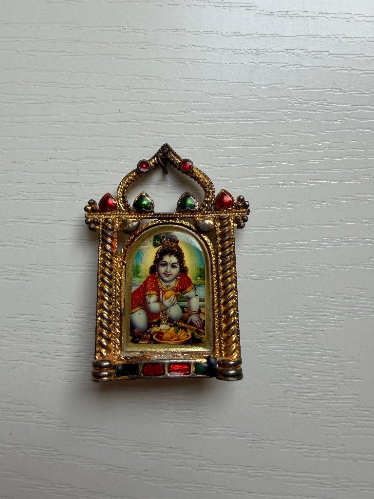 Krishna beeld, Minder dan 20 cm, Ophalen of Verzenden, Beeld, Metaal