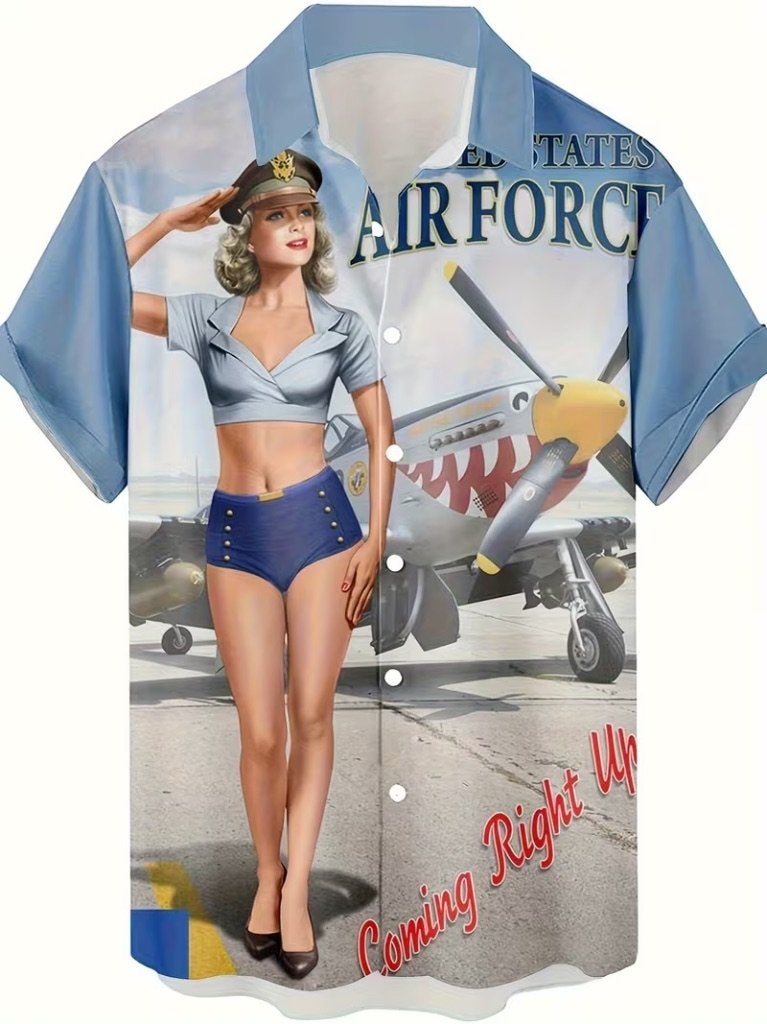 NIEUW RETRO 50s zomer Blouse heren KM maat XL, Kleding | Heren, Overhemden, Ophalen of Verzenden, Nieuw, Blauw, Halswijdte 43/44 (XL)