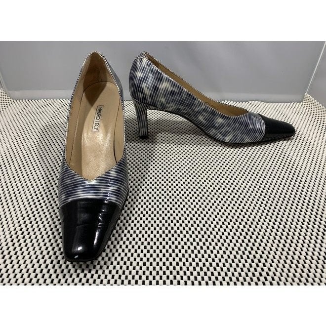 Mauro Teci, maat 38,5 galante zwart witte schoenen., Kleding | Dames, Mauro Teci, Verzenden, Zwart, Zo goed als nieuw