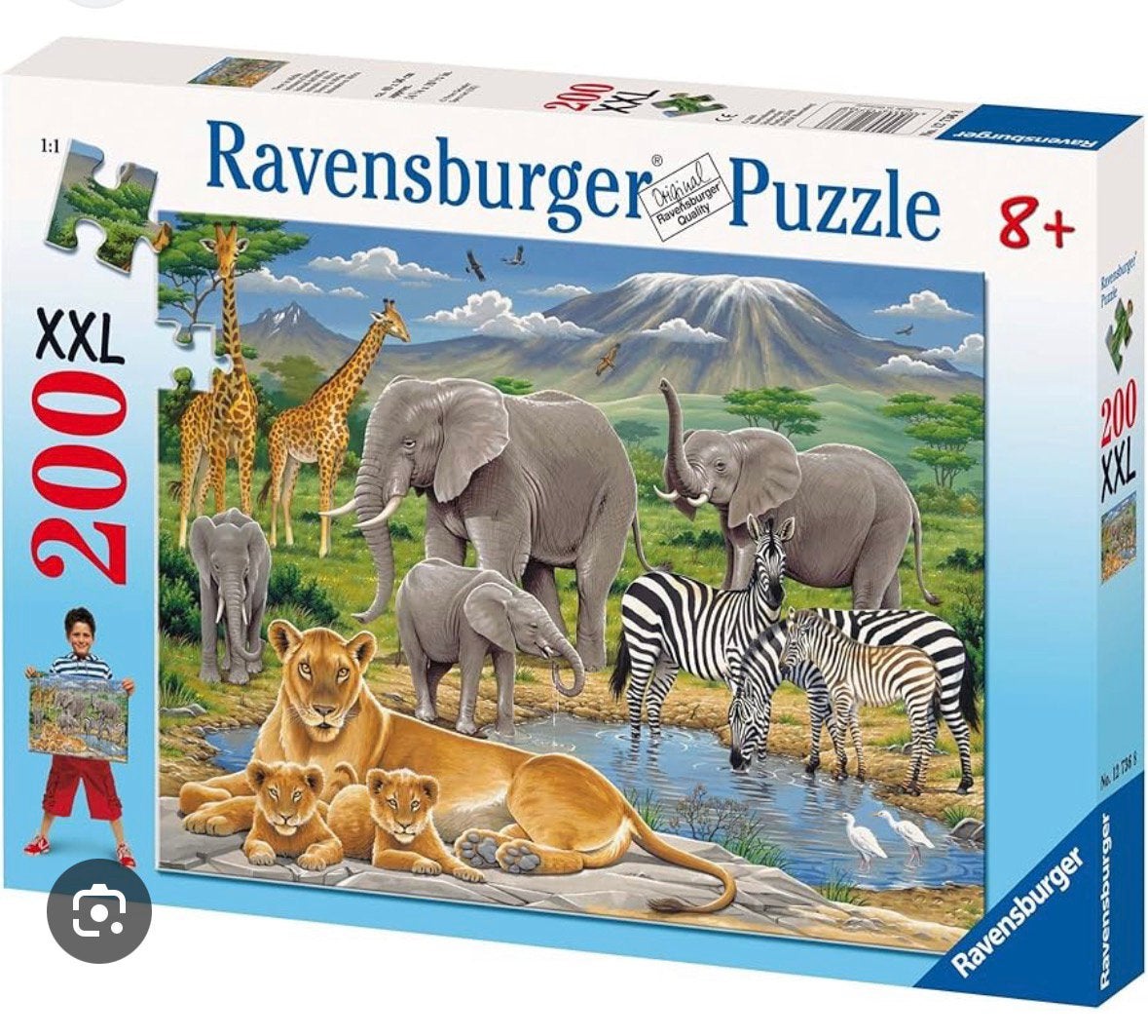 Gezocht Ravensburger puzzel Afrika 200 XXL, Hobby en Vrije tijd, Denksport en Puzzels, Ophalen, Minder dan 500 stukjes, Zo goed als nieuw