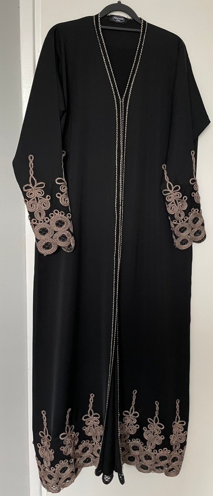 Abayati Chic Abaya met borduursel, Kleding | Dames, Overige typen, Zwart, Abayati Chic, Maat 46/48 (XL) of groter