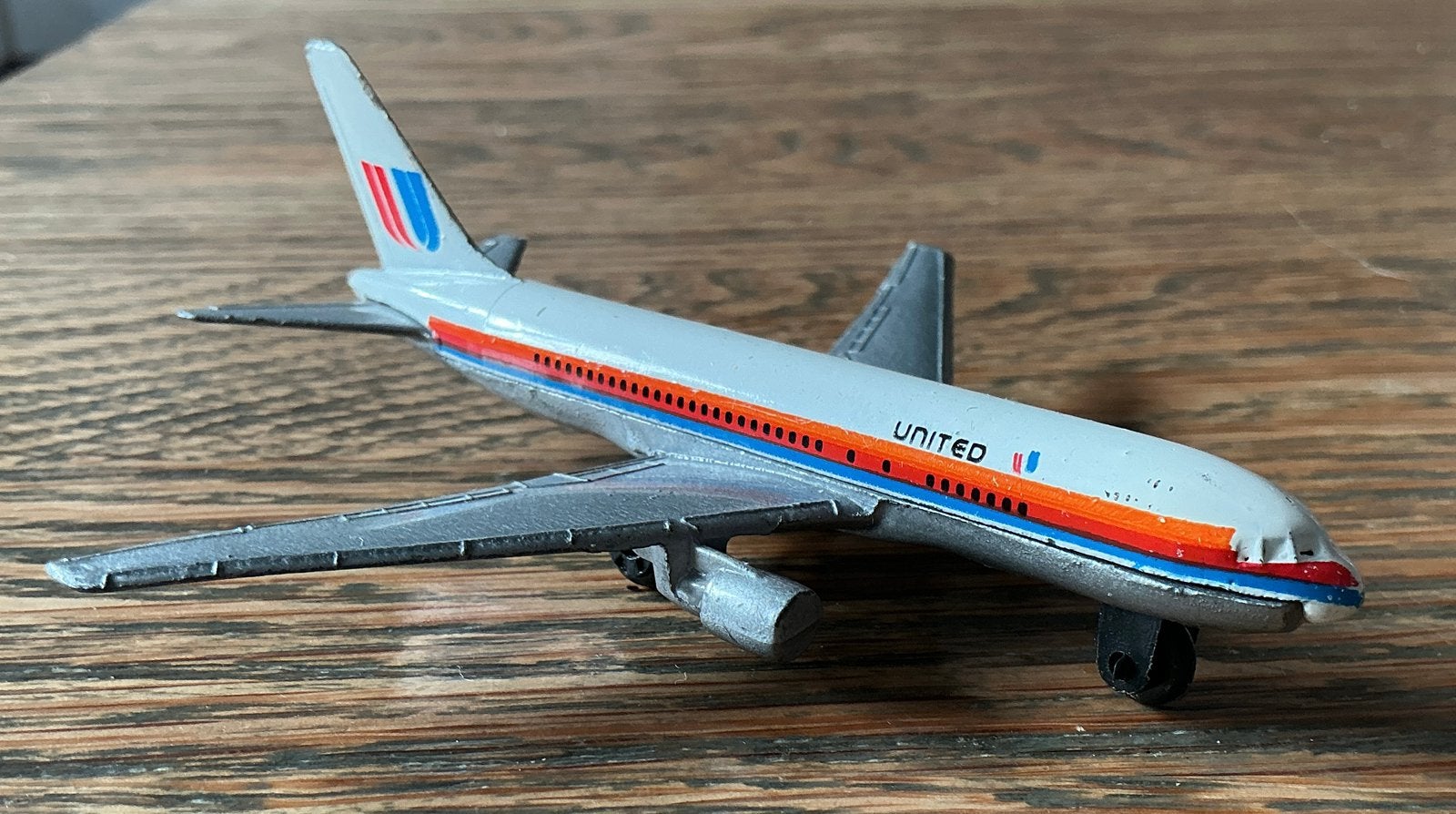 Oude Boeing 767 Vliegtuig United metalen uitgave, Ophalen of Verzenden, Gebruikt