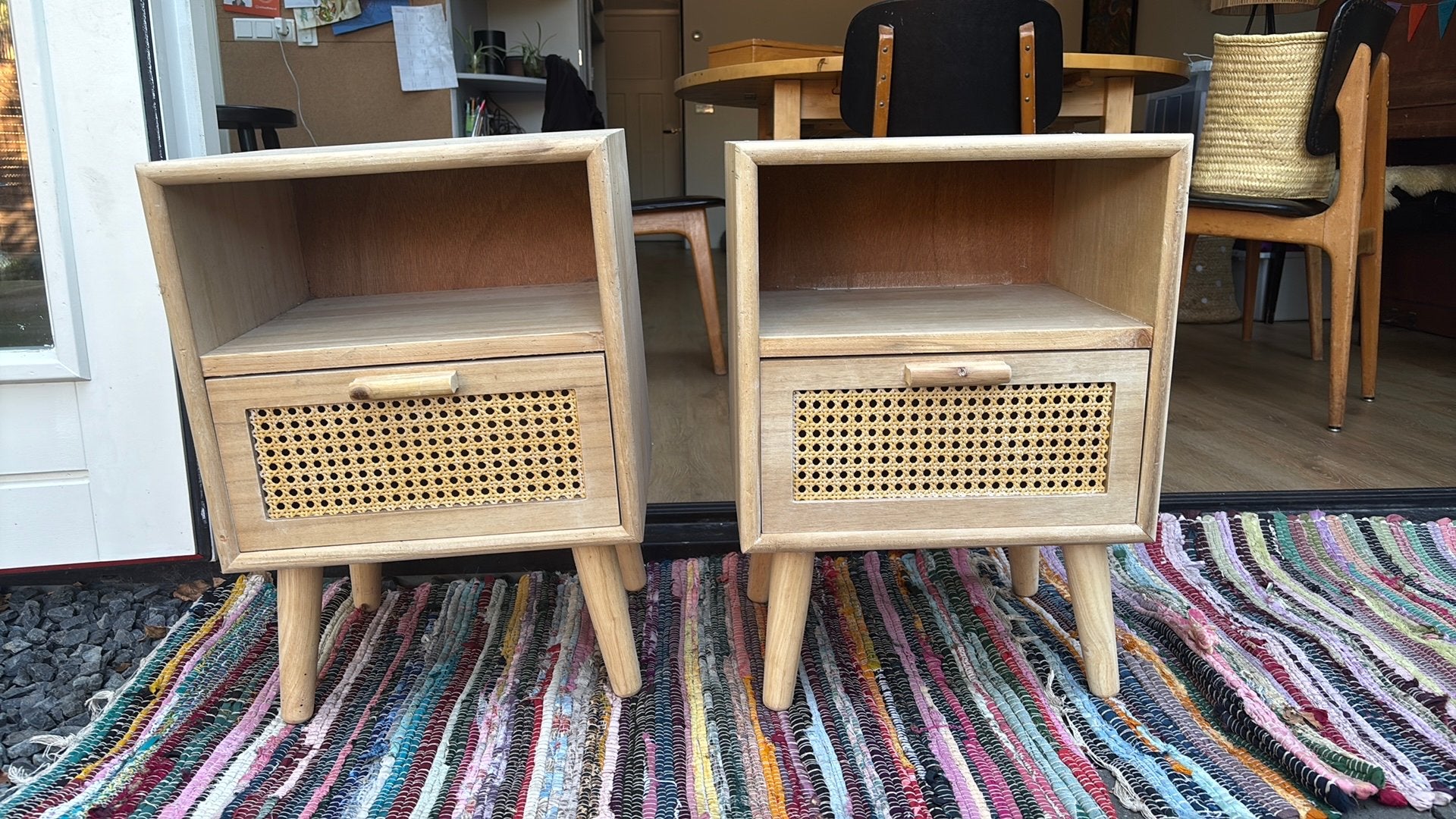 Nachtkastjes webbing java (rotan), Huis en Inrichting, Ophalen, Zo goed als nieuw, Overige materialen, Minder dan 45 cm