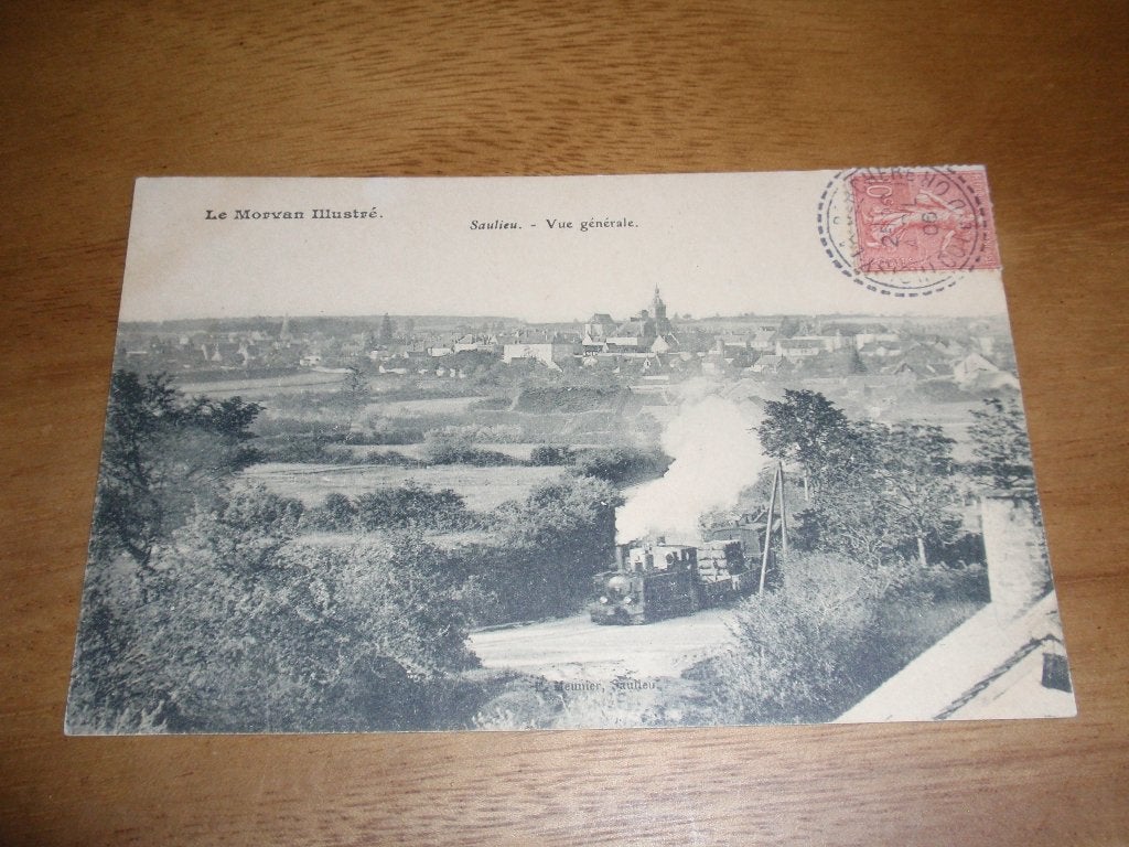 Treintje  Saulieu - Vue générale met trein Frankrijk Morvan, Verzenden, Voor 1920, Gelopen, Frankrijk